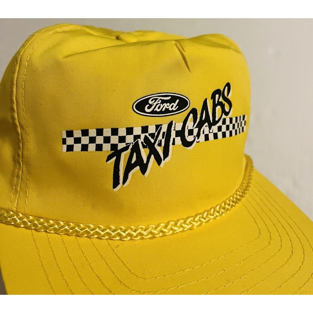 NEW Ford Yellow Checker Taxi Cabs Cab Retro OTTO Rope Panel Hat Cap Car Auto